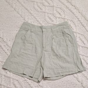 Light Green Pleated Shorts